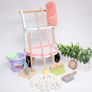 Wooden Cleaning Set with Cart